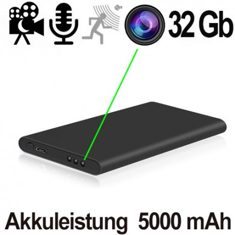 HD-SpyCam im AkkuPack, 5000 mAh. Ein perfekter Video-Spion für unterwegs!